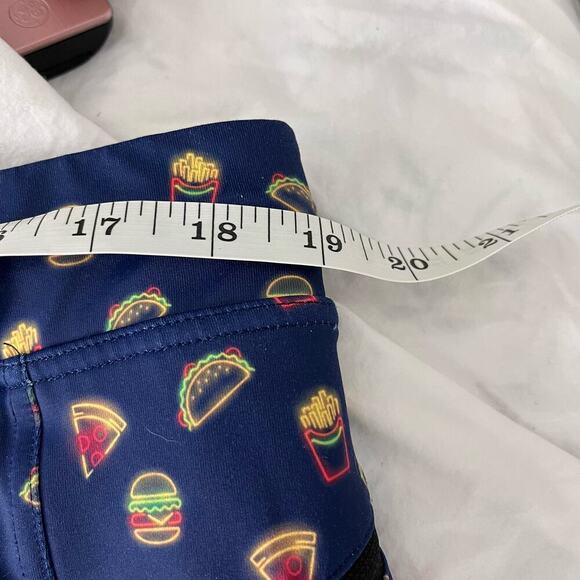 Feed Me Fight Me Blue Hemberger Taco French Fry Print Athletic Shorts Size XXL - Picture 2 of 6